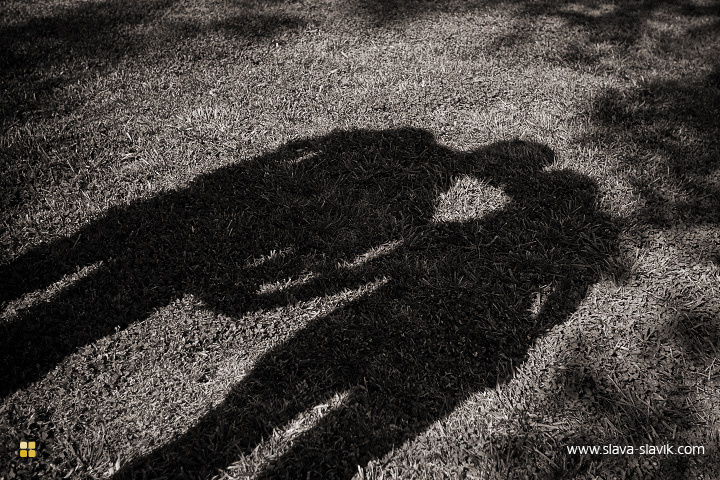 /Shadow of engaged couple