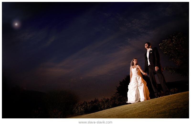 Night Portrait of Bride and Groom