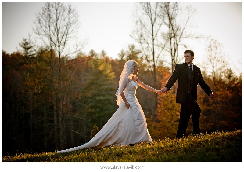 Bride and Groom Outdoors