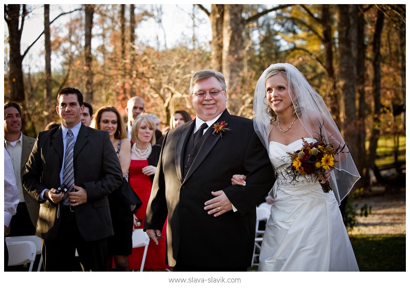 Bride Escorted Down the Aisle