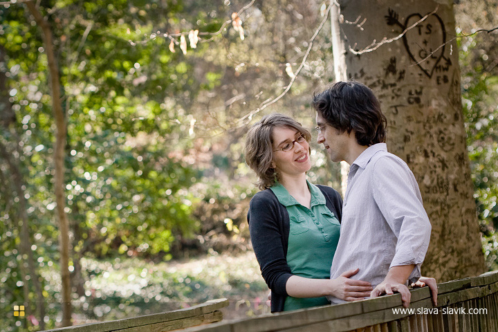 Couple and Carved Tree
