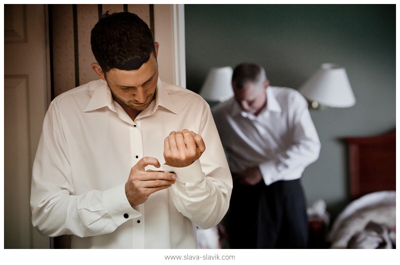 Groom getting ready