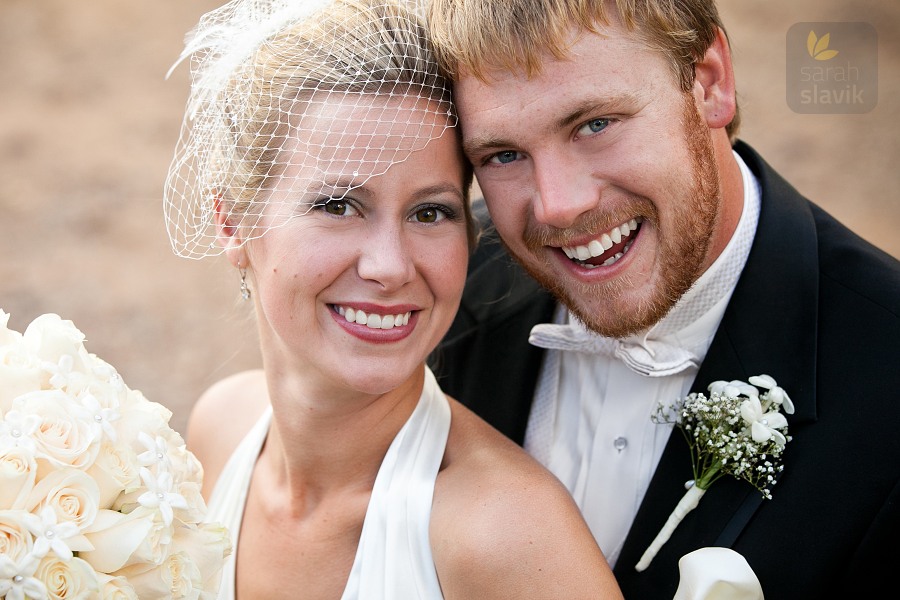 Bride and groom close