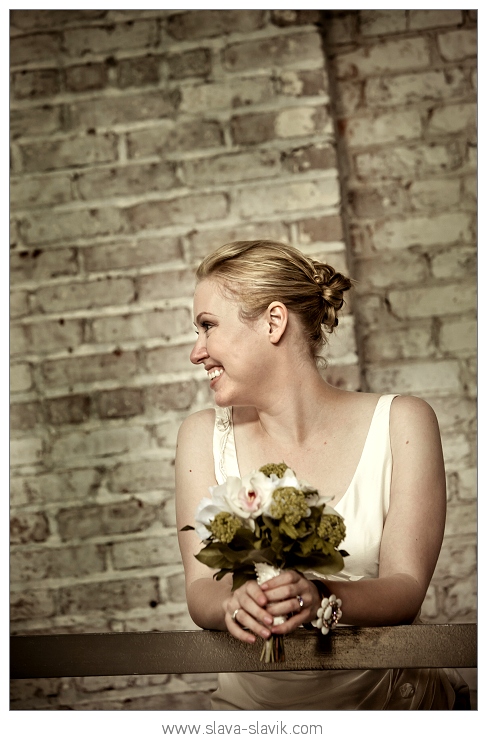 Bride on Handrail