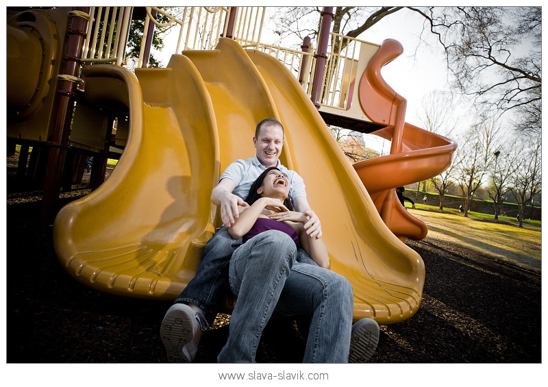 Couple on a Slide