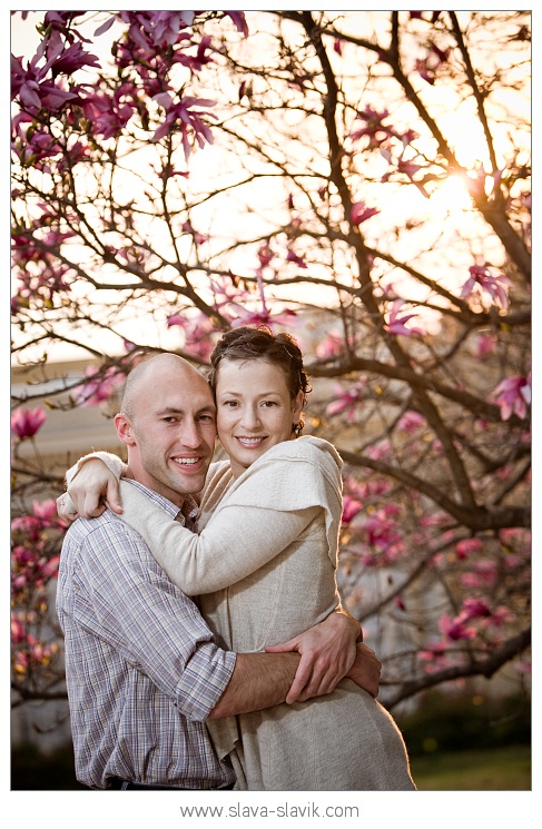 Engagement Photo with Magnolia