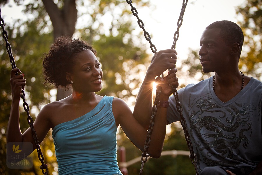 Engagement Portrait on a Swing