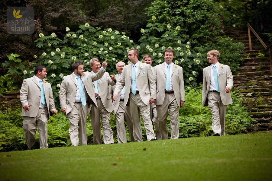 groomsmen in the woods