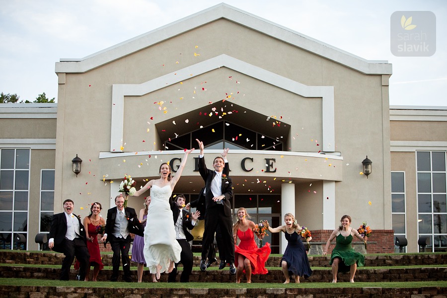 wedding party jump