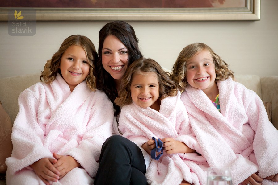 Bride and flowergirls