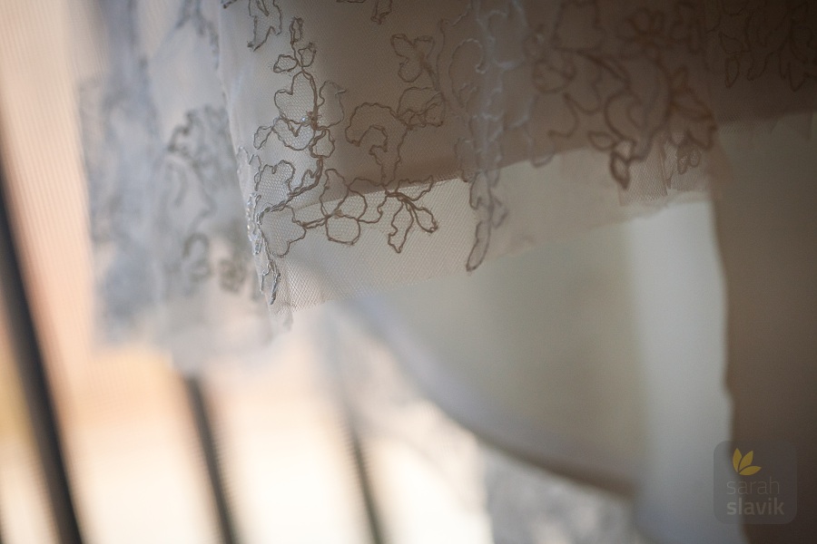 Detail of a wedding dress Detail of a wedding dress