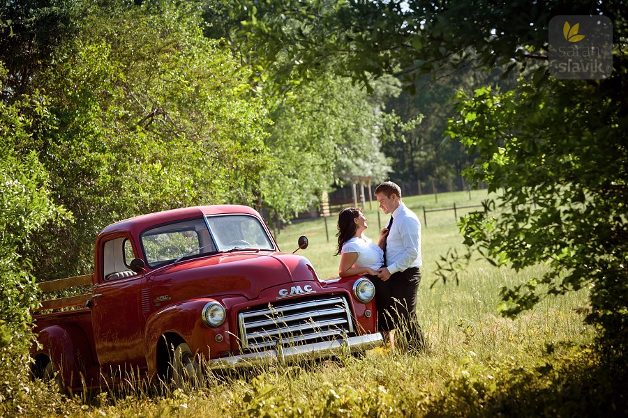 Enagement photo with a truck Enagement photo with a truck