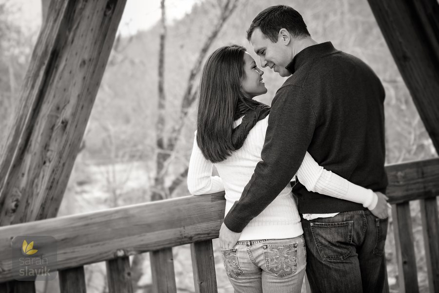 Engagement portrait from back