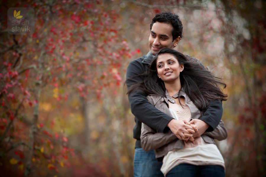 Fall engagement portrait