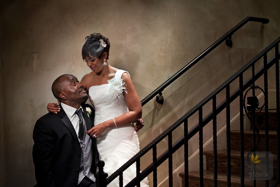 Night wedding portrait