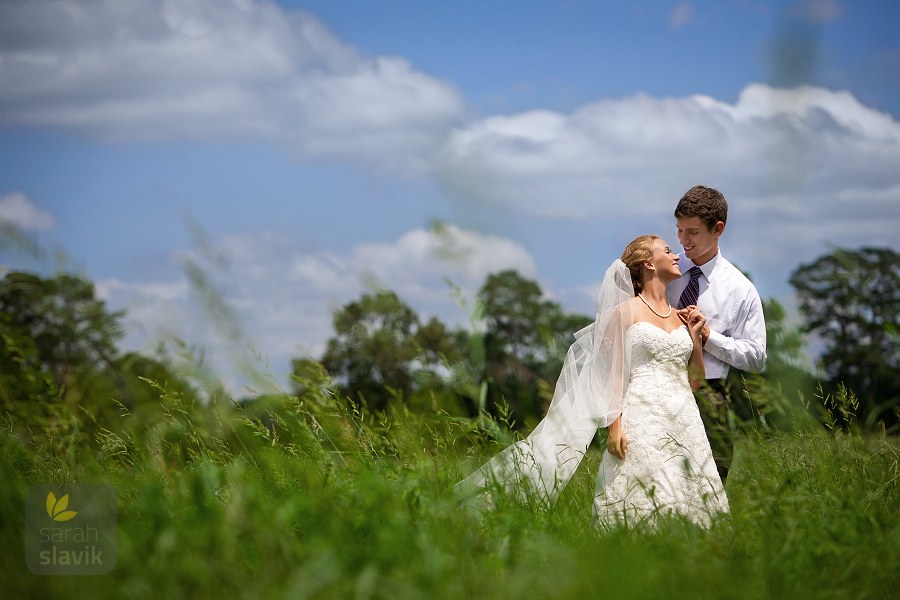 Outdoor wedding portrait