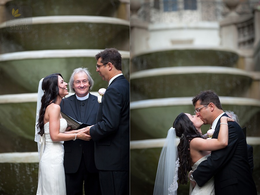 Wedding vows and first kiss