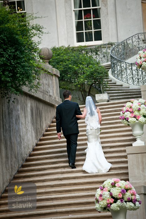 Wedding couple on stairs