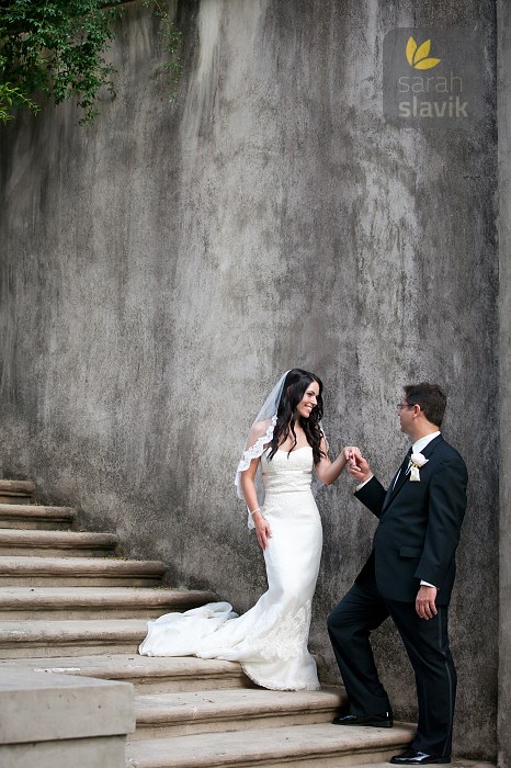Wedding portrait on stairs