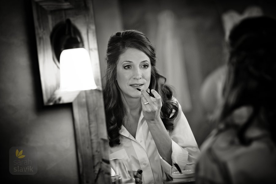 Bride with lipstick