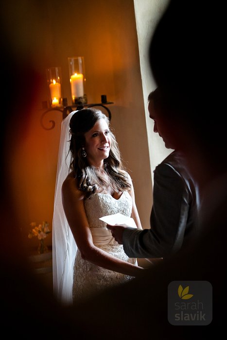 Groom reading vows