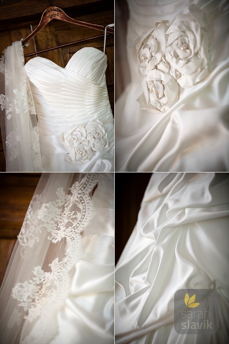 Details of the wedding dress