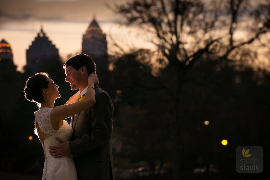 Skyline Atlanta wedding photo