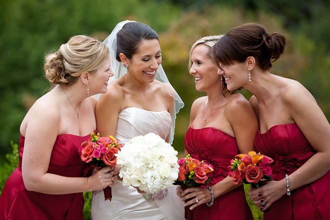 Bridesmaids having fun