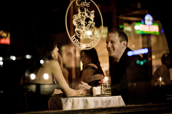 Couple in a cafe